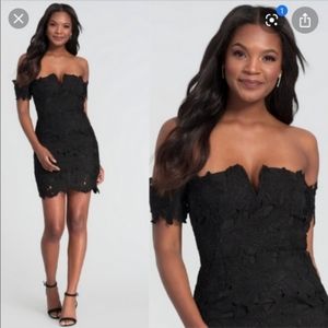 Missguided Black Bardot Lace Dress